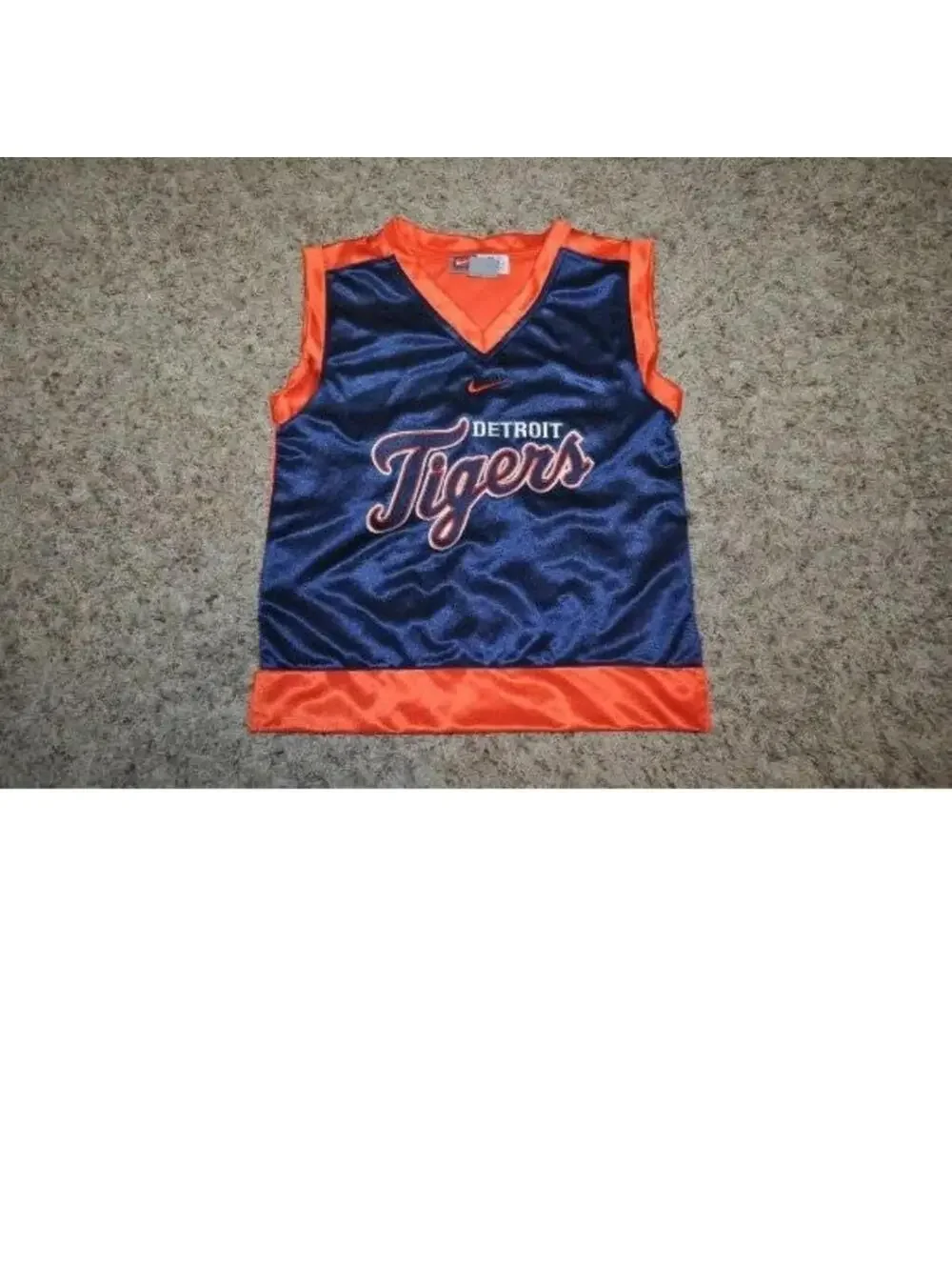 Nike Detroit Tigers Tank Top Boys 4 MLB Baseball Blue Orange Sleeveless